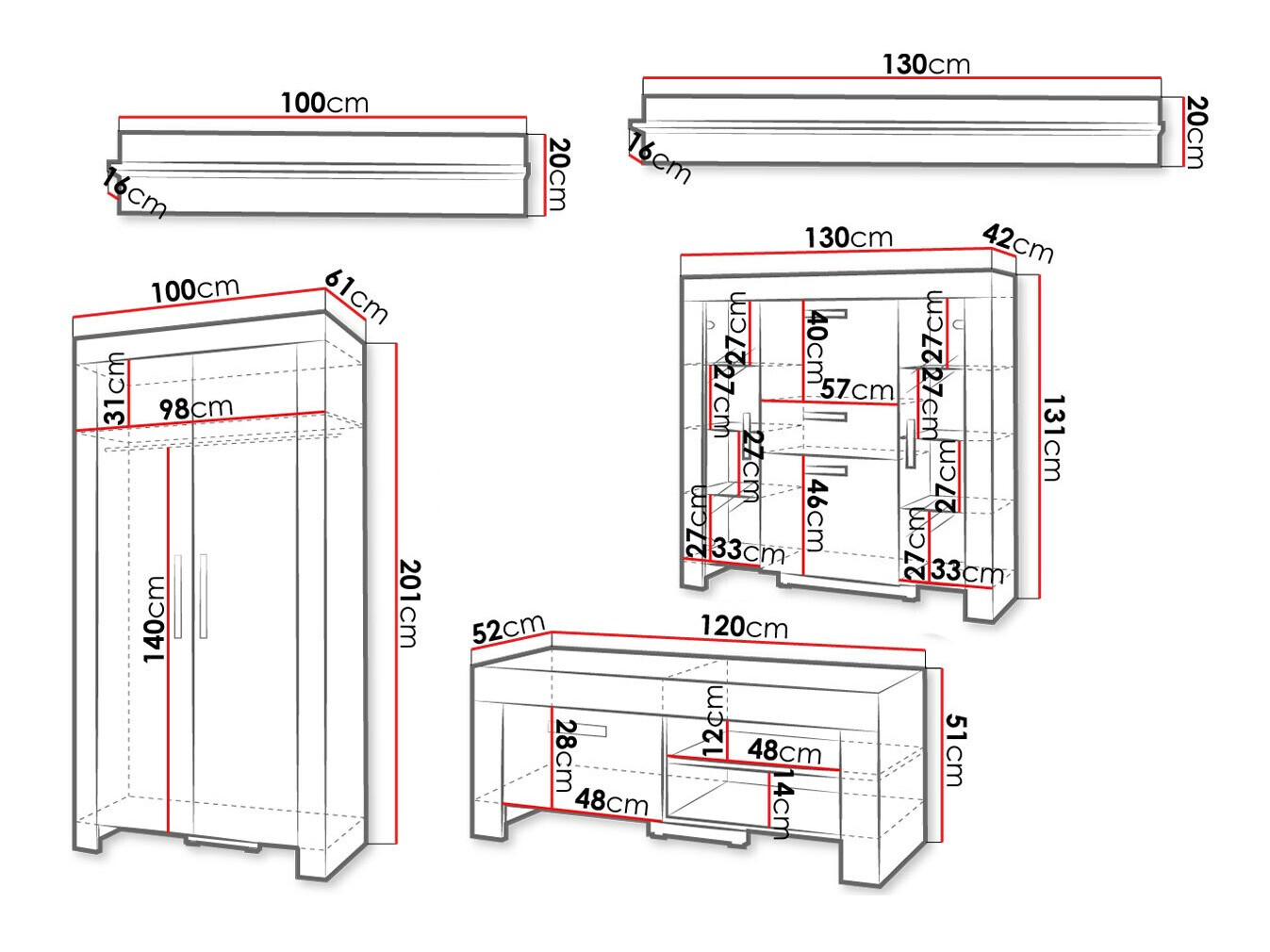 Svetainės komplektas Melfeli 127 (Sonomos ąžuolas)