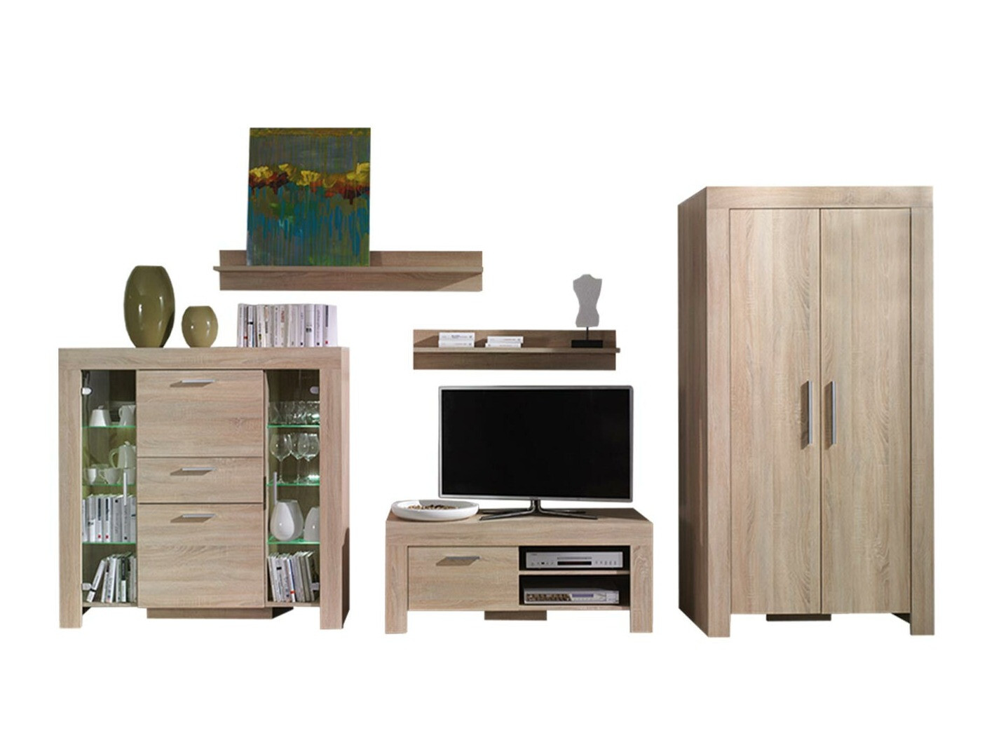 Svetainės komplektas Melfeli 127 (Sonomos ąžuolas)