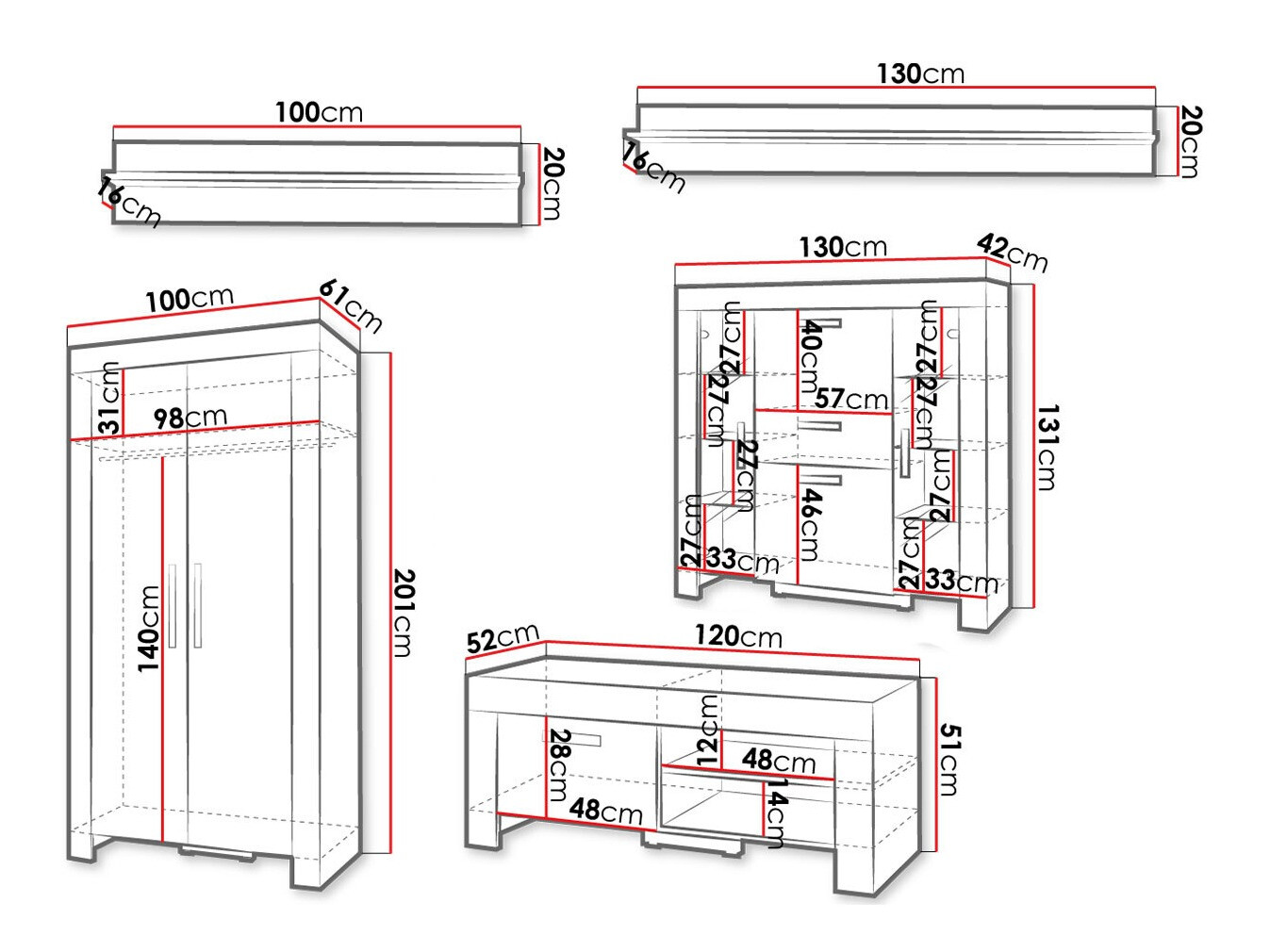 Svetainės komplektas Melfeli 127 (Sonomos ąžuolas)