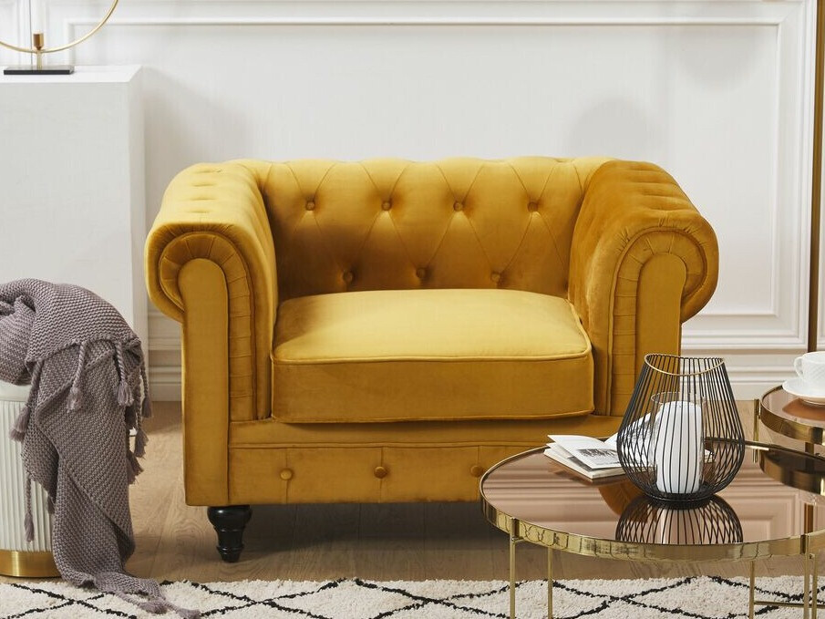 Chesterfield fotelis Cirdoro 102 (Geltona)