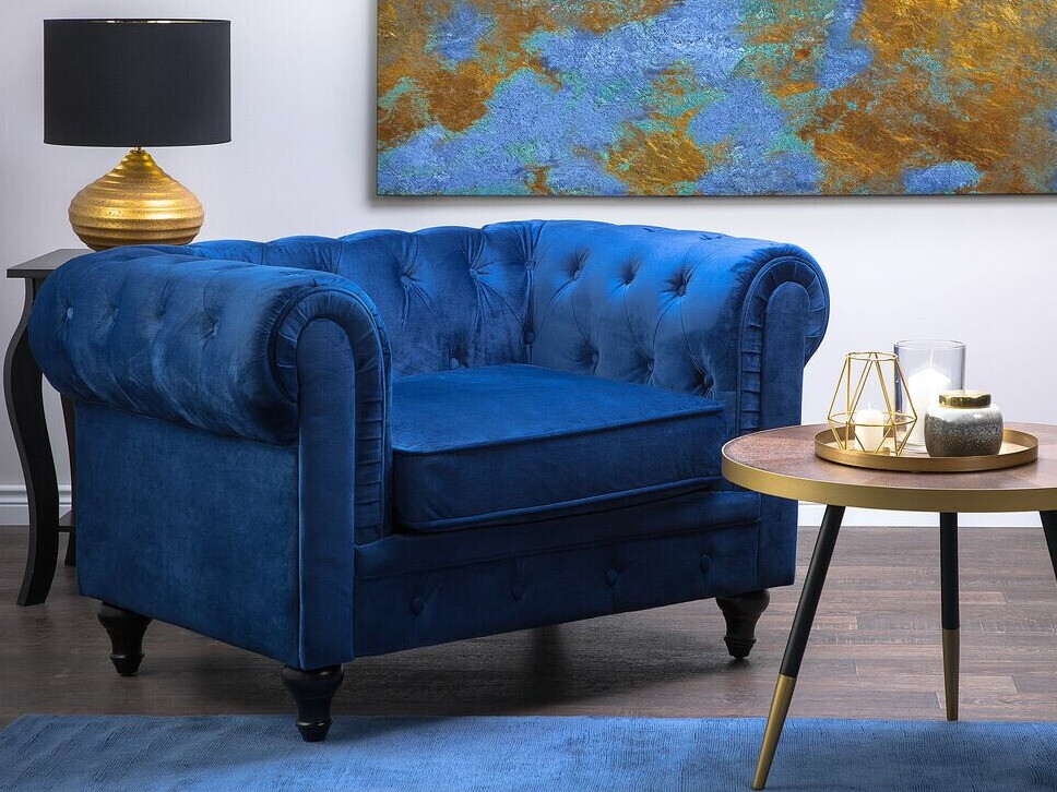 Chesterfield fotelis Cirdoro 102 (Mėlyna)