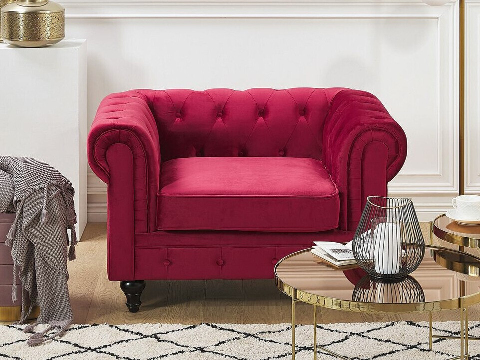 Chesterfield fotelis Cirdoro 102 (Raudona)