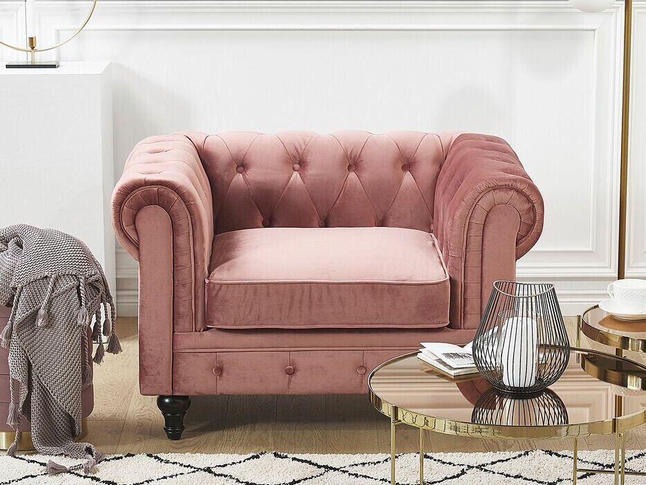Chesterfield fotelis Cirdoro 102 (Rožinė)