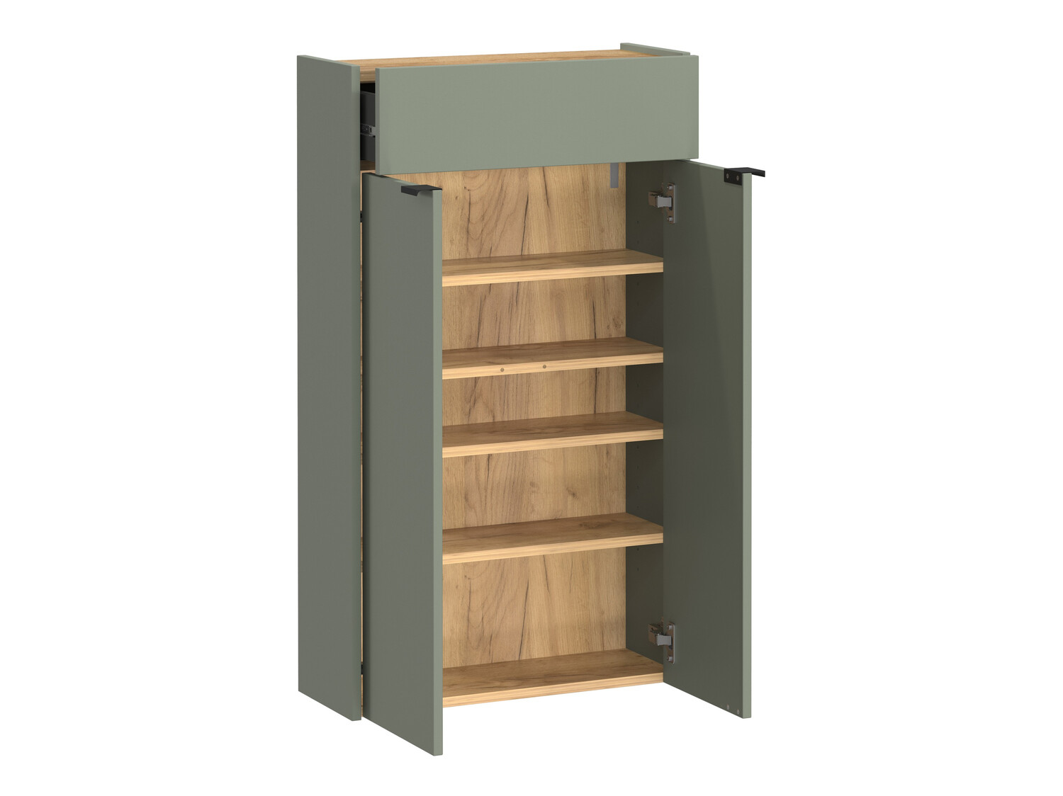 Prieškambario komplektas Cirsale 104 (Dusty žalia + Navarra ąžuolas)