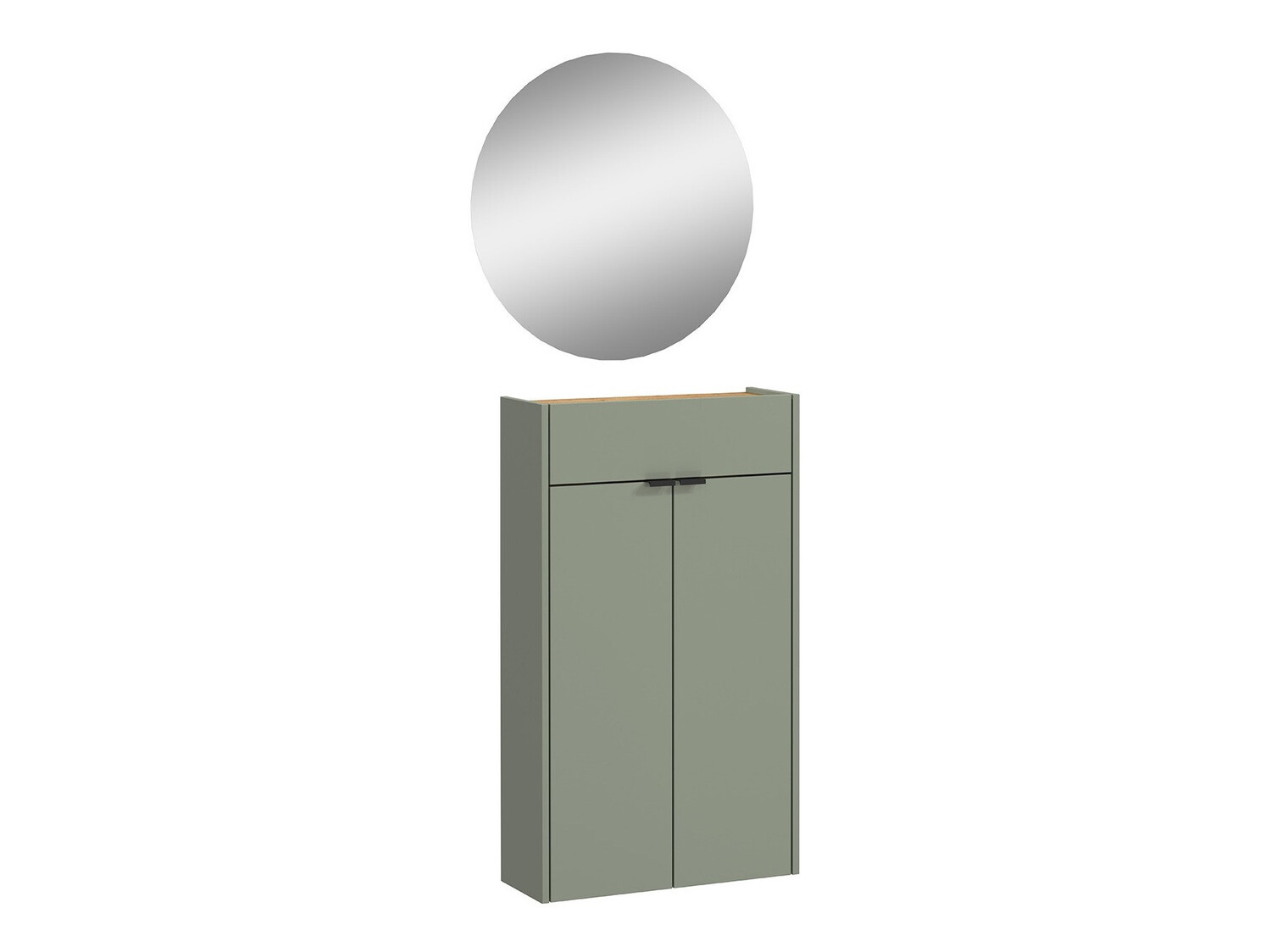 Prieškambario komplektas Cirsale 104 (Dusty žalia + Navarra ąžuolas)