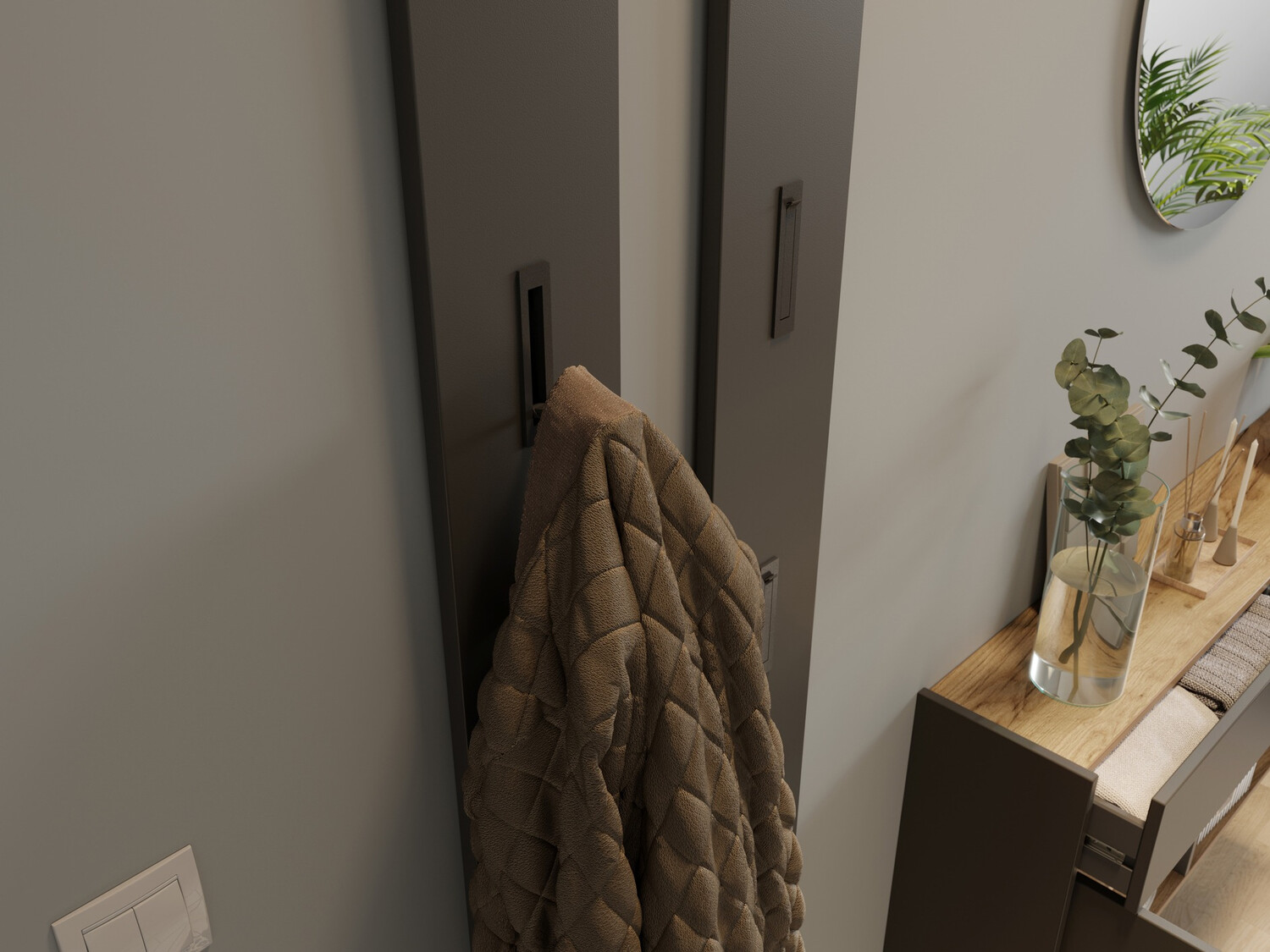 Prieškambario komplektas Cirsale 106 (Grafitas + Navarra ąžuolas)