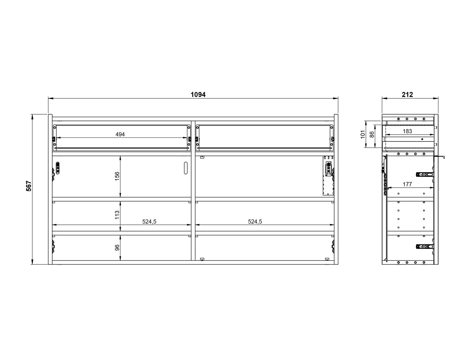 Prieškambario komplektas Cirsale 106 (Grafitas + Navarra ąžuolas)