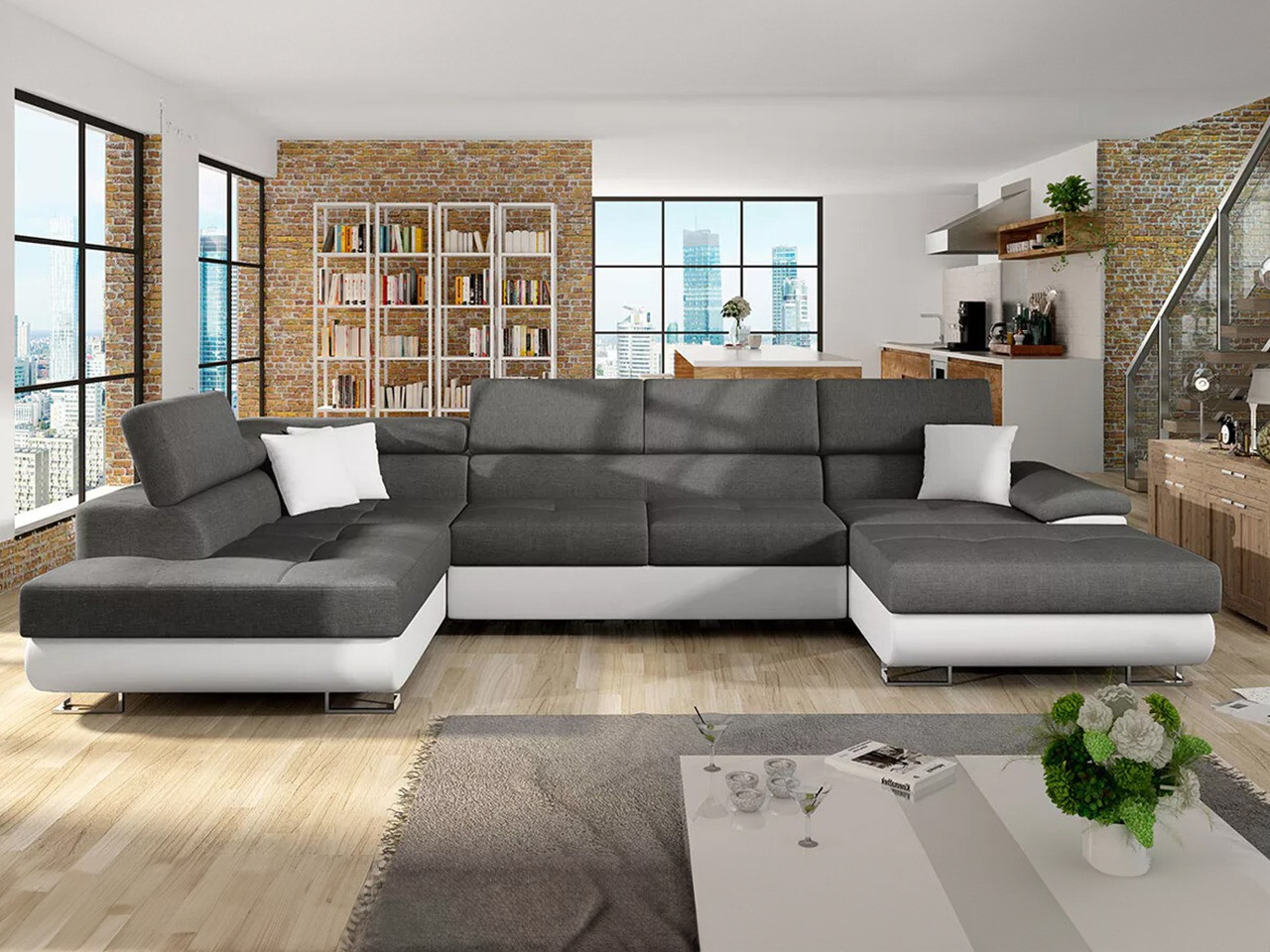 Minkštas kampas Comfivo Ruta IV (Soft 017 + Lux 06 + Soft 017)