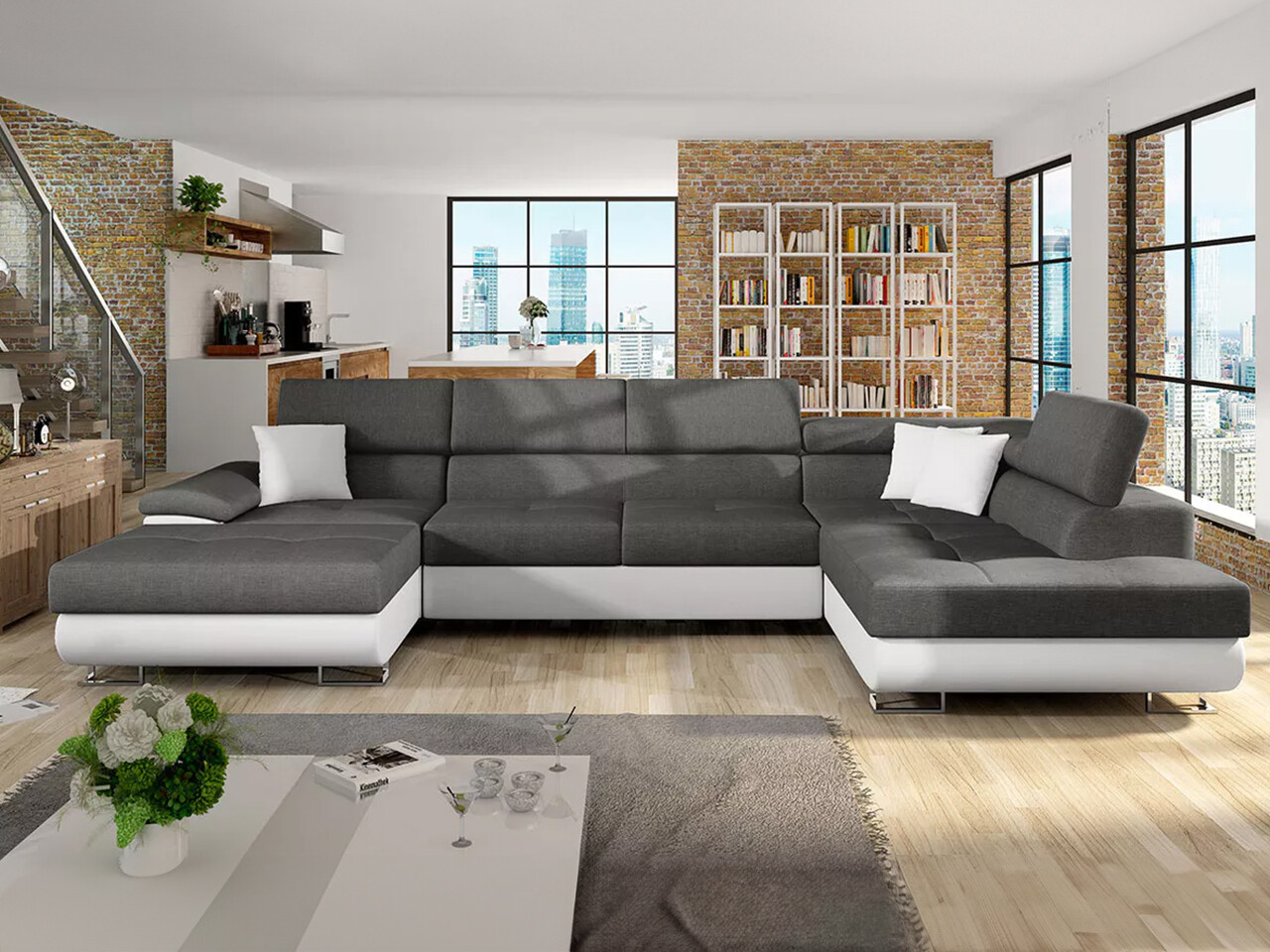 Minkštas kampas Comfivo Ruta IV (Soft 017 + Lux 06 + Soft 017)