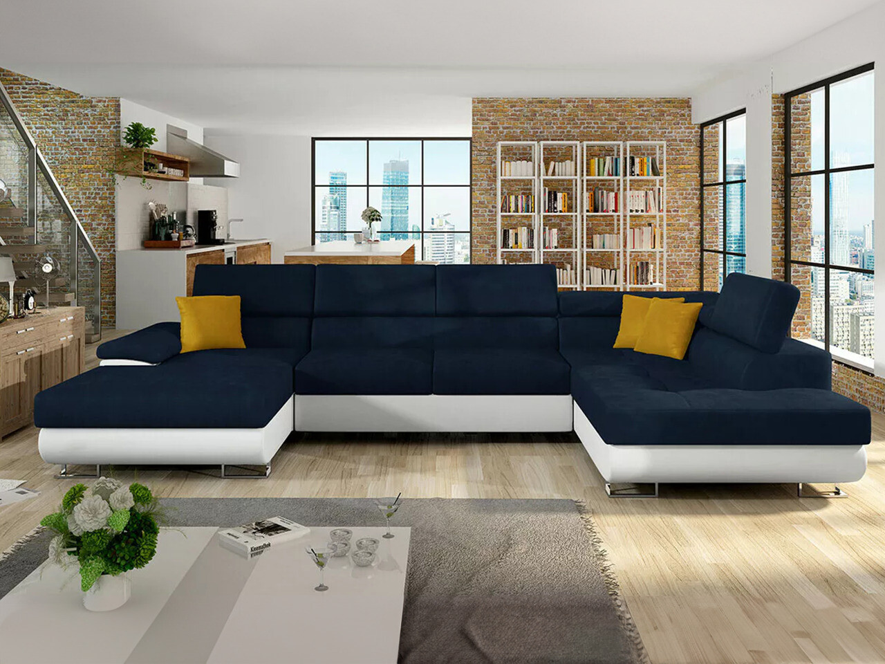 Minkštas kampas Comfivo Ruta IV (Soft 017 + Uttario Velvet 2967 + Uttario Velvet 2959)