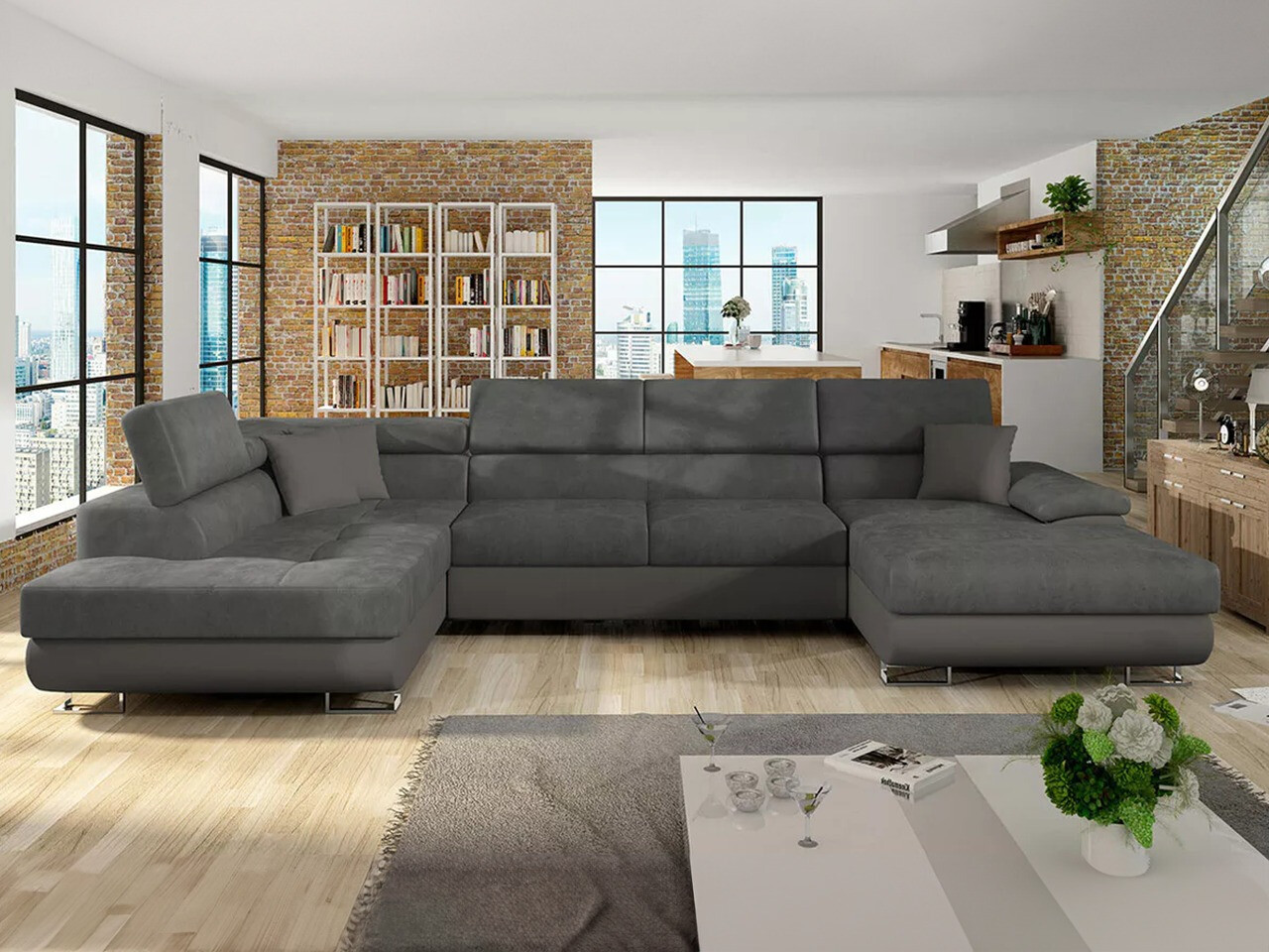 Minkštas kampas Comfivo Ruta IV (Soft 029 + Uttario Velvet 2971 + Soft 029)