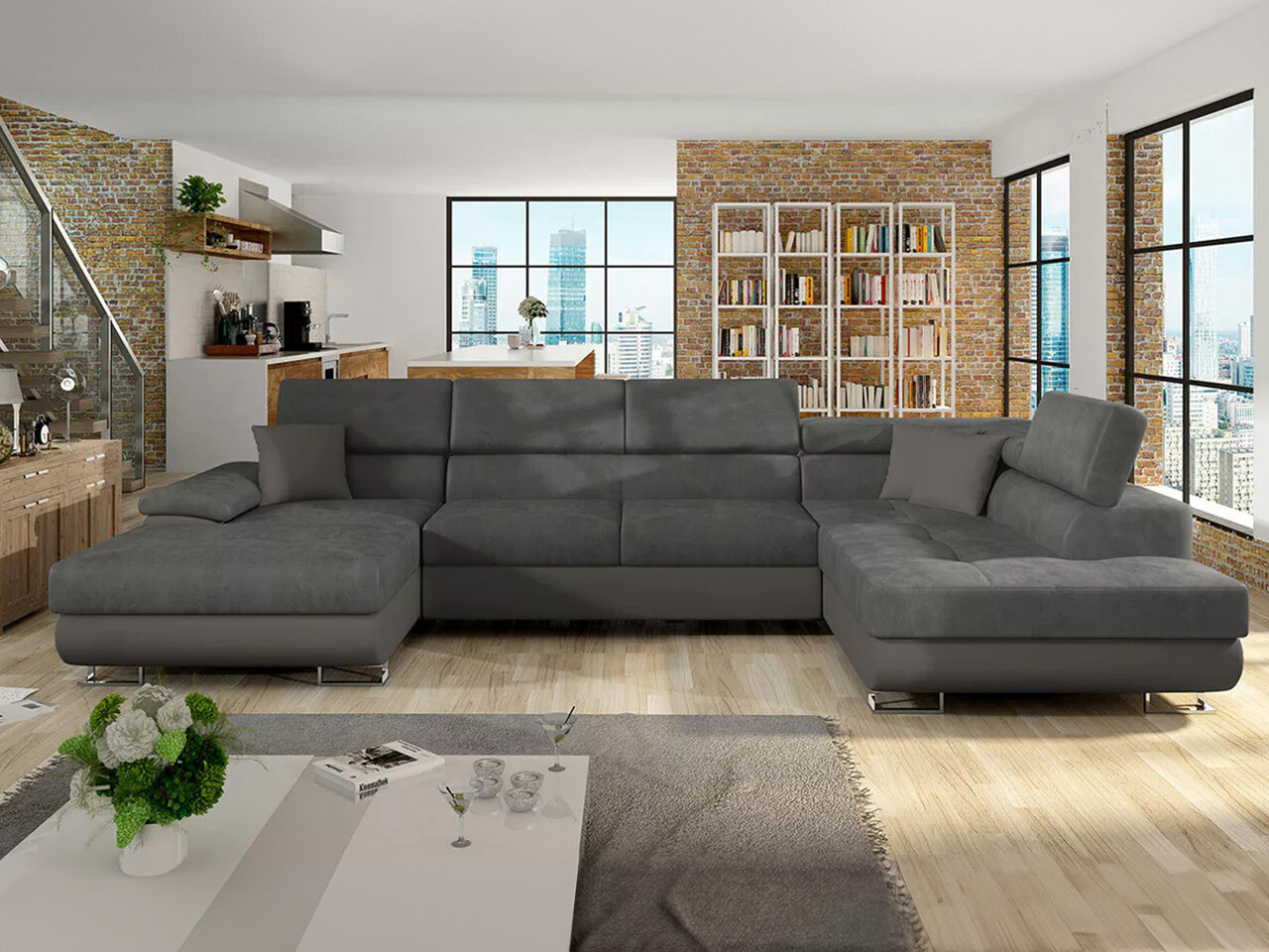 Minkštas kampas Comfivo Ruta IV (Soft 029 + Uttario Velvet 2971 + Soft 029)