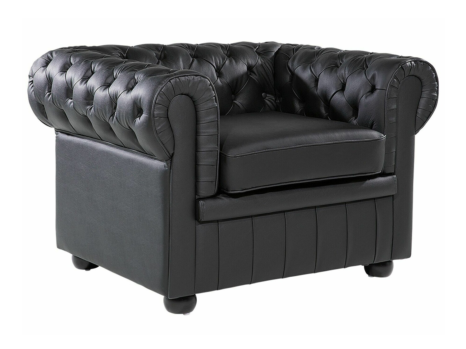 Chesterfield fotelis Cirdoro 105 (Juoda)