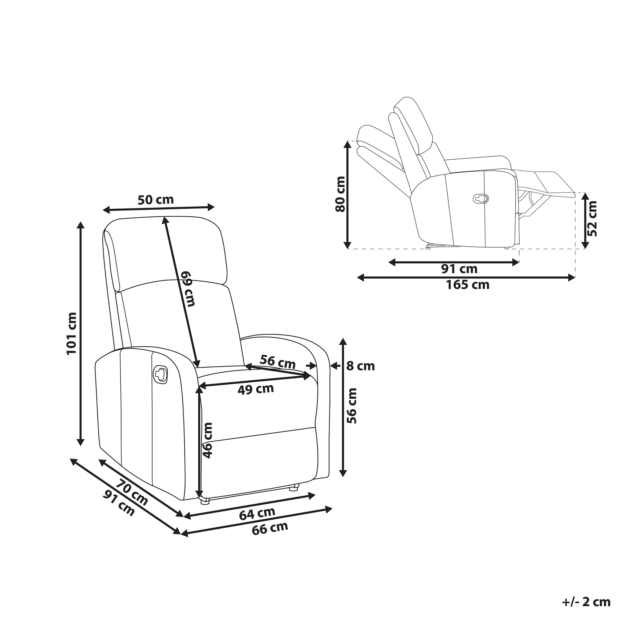 Fotelis reglaineris Berwyn 890 (Juoda)