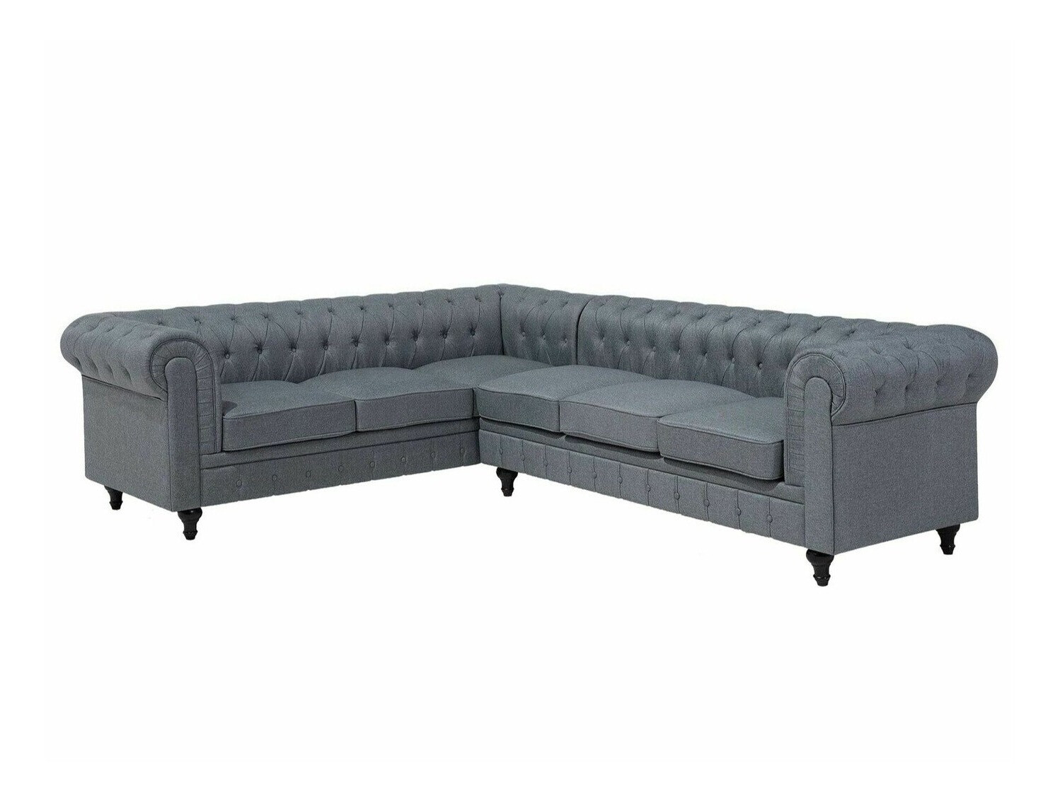Chesterfield minkštas kampas Cirdoro 109 (Pilka)