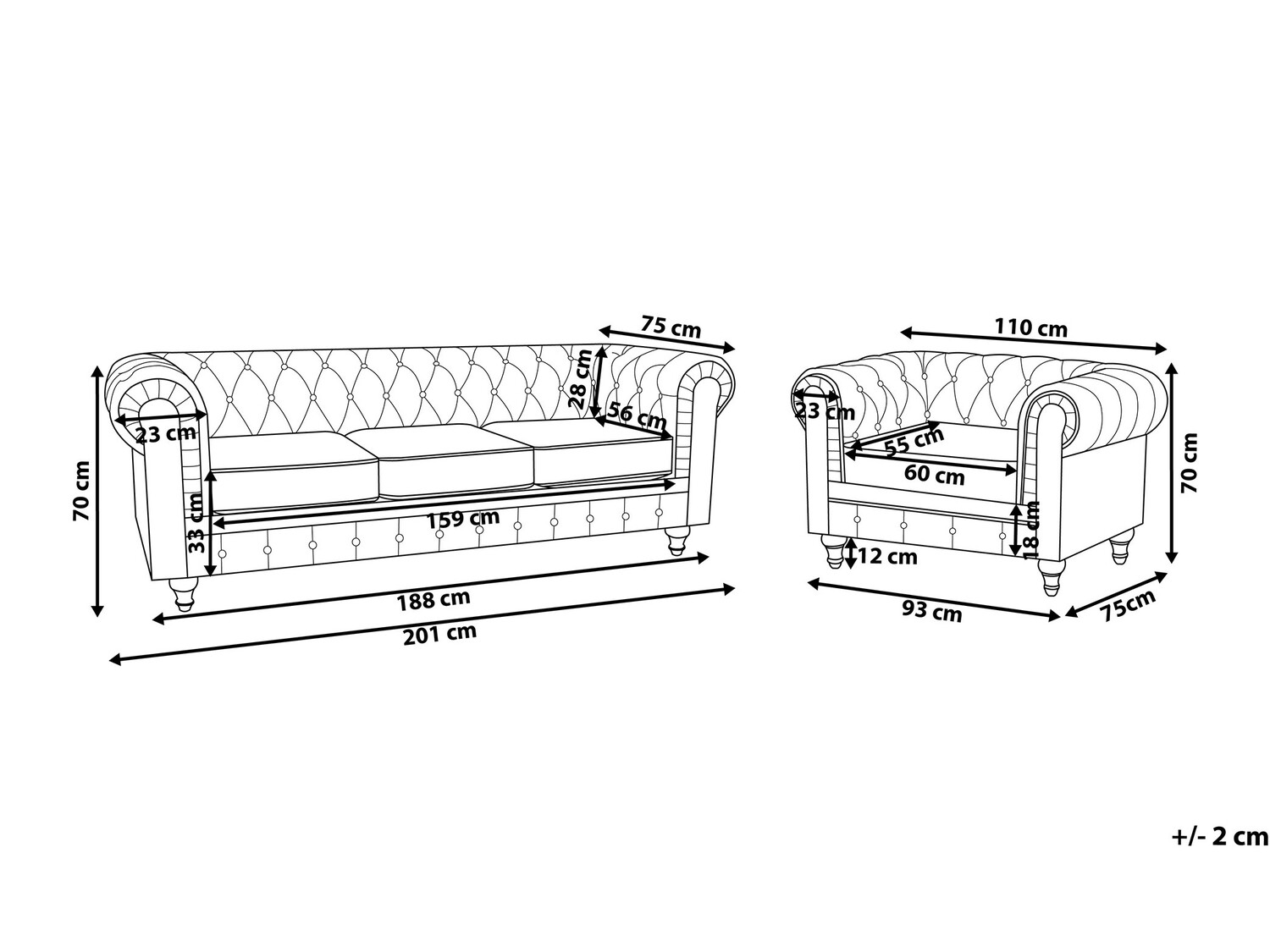 Minkštų baldų komplektas Cirdoro 110 (Žalia)