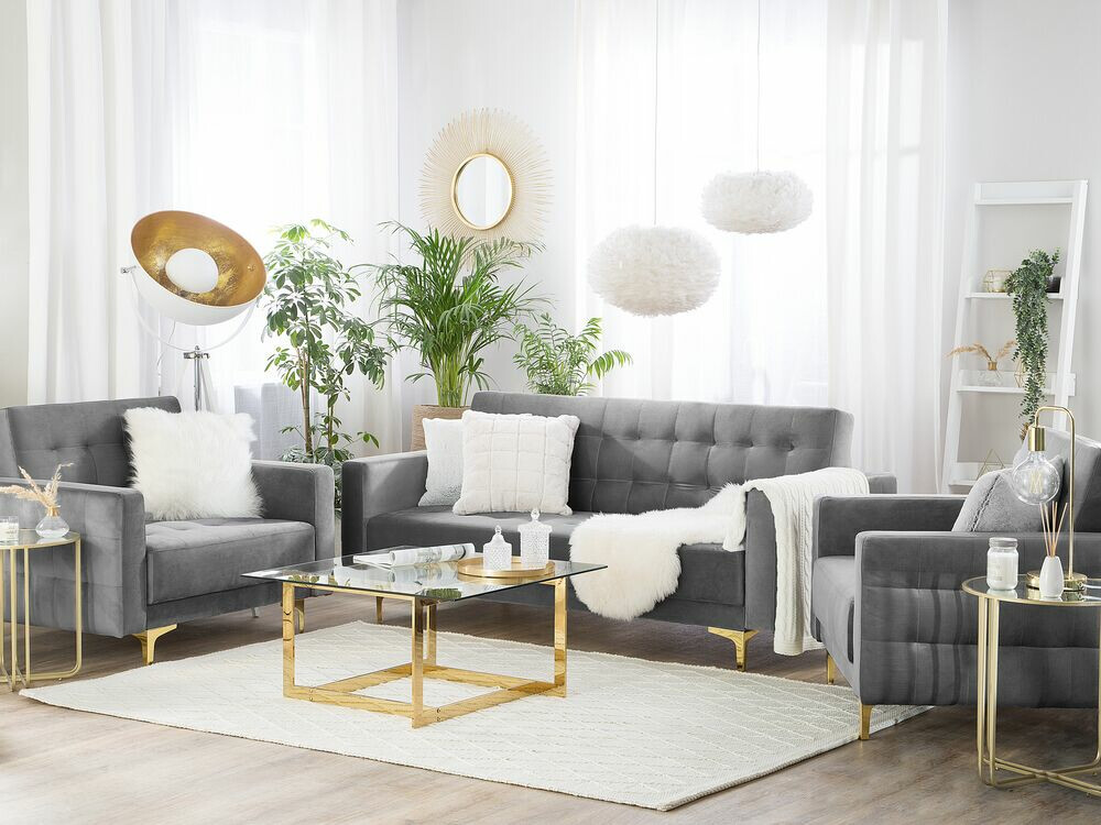 Minkštų baldų komplektas Felvena 114 (Pilka)