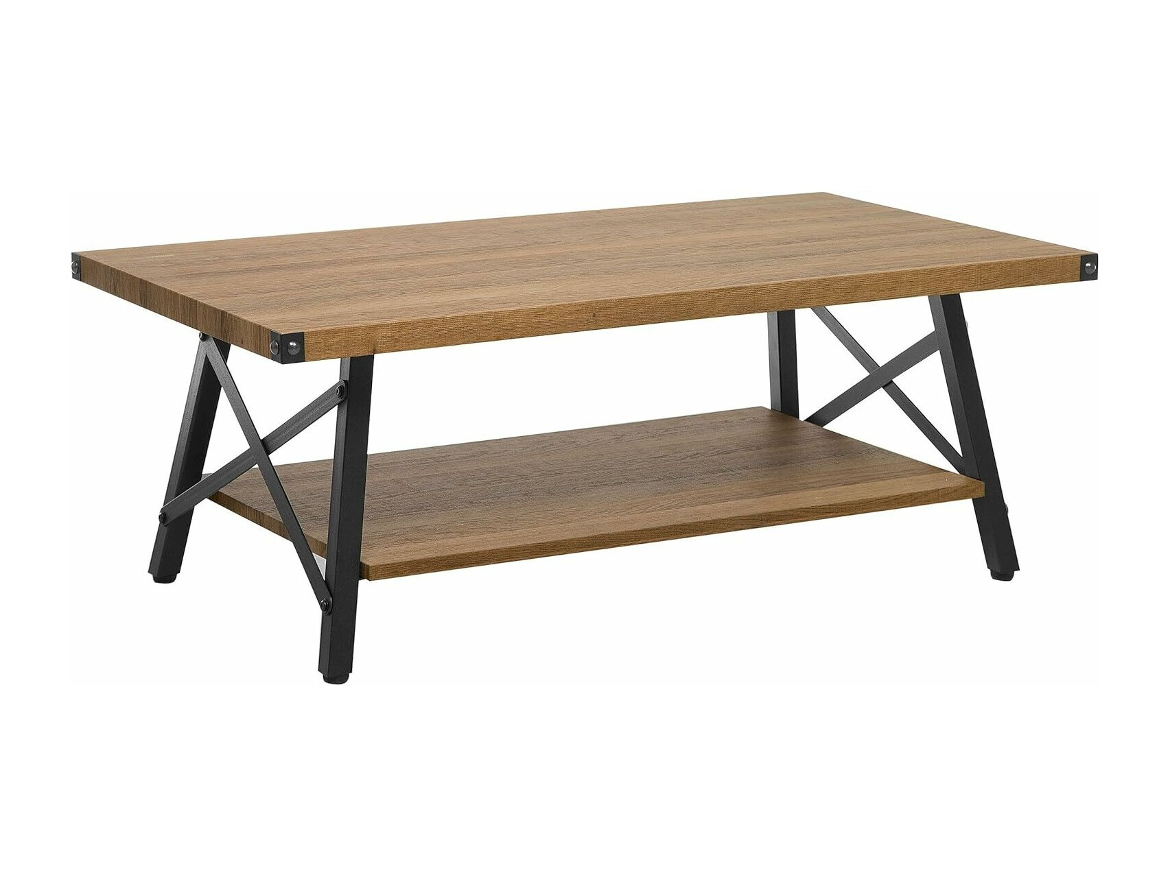 Žurnalinis staliukas Berwyn 956 (Juoda + Tamsus medis)