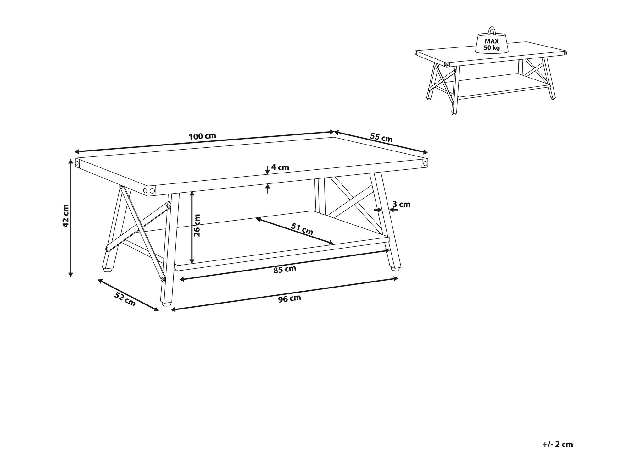 Žurnalinis staliukas Berwyn 956 (Juoda + Tamsus medis)