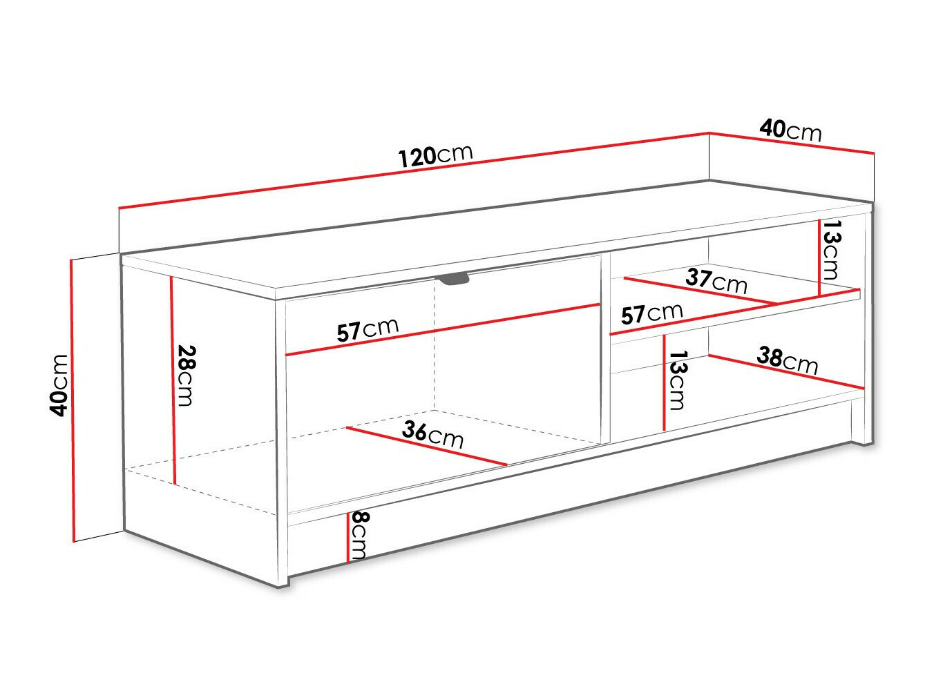 TV staliukas Comfivo Papilio (Balta)