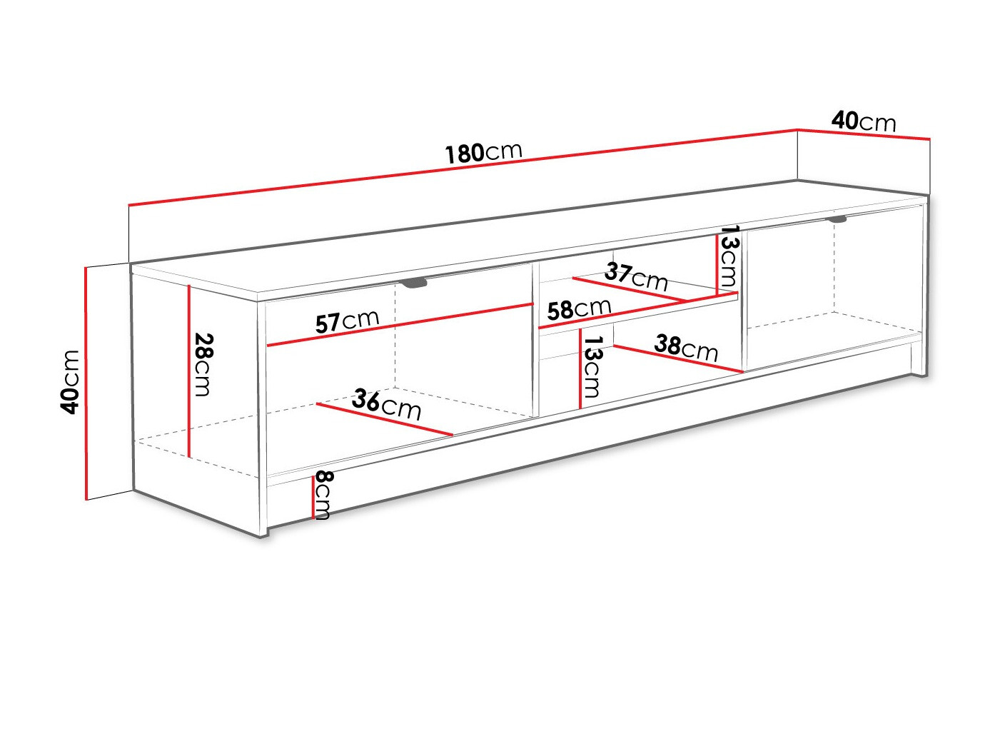 TV staliukas Comfivo Papilio I (Balta)