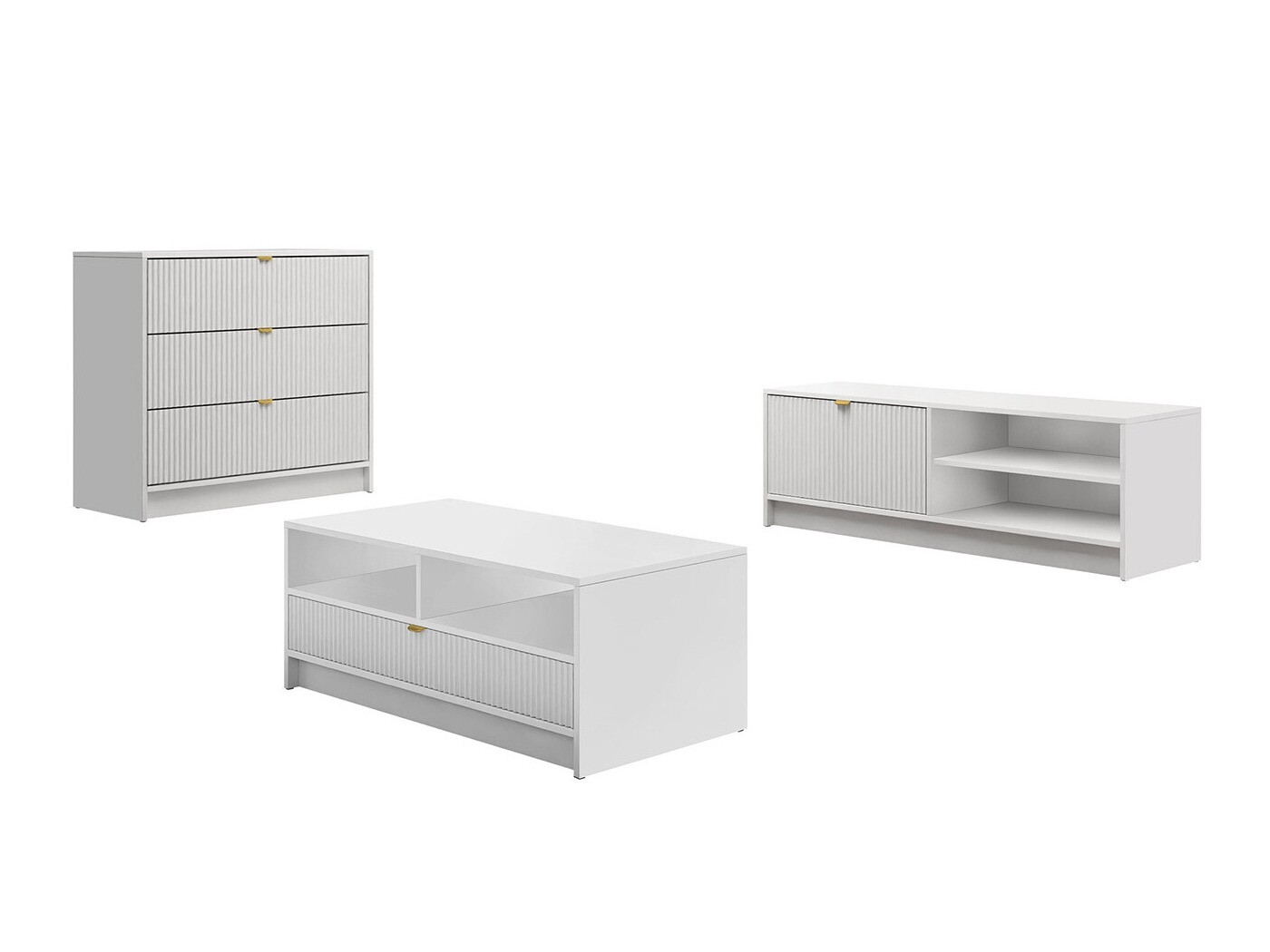 Svetainės komplektas Comfivo Papilio II (Balta)