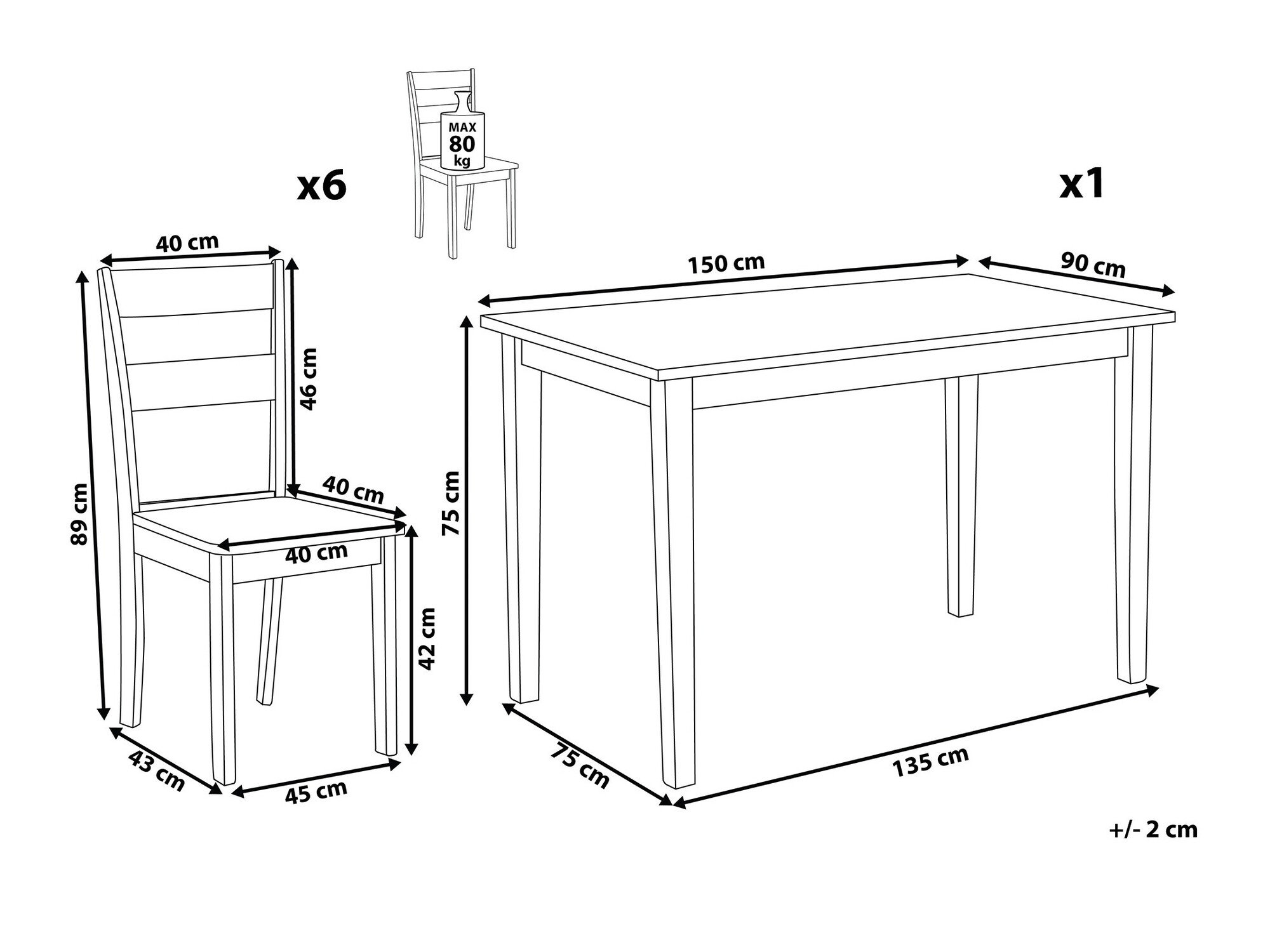 Valgomojo komplektas Berwyn 2078 (Juoda)