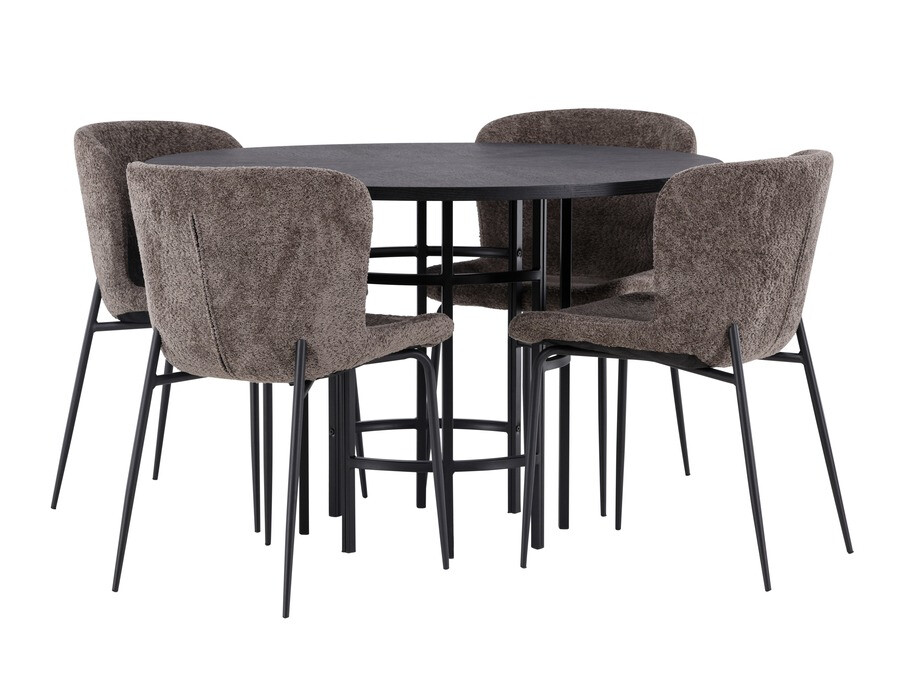 Valgomojo komplektas Dallas 4143 (Ruda + Juoda)