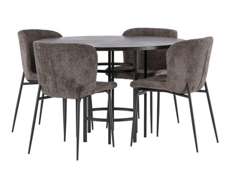 Valgomojo komplektas Dallas 4143 (Ruda + Juoda)