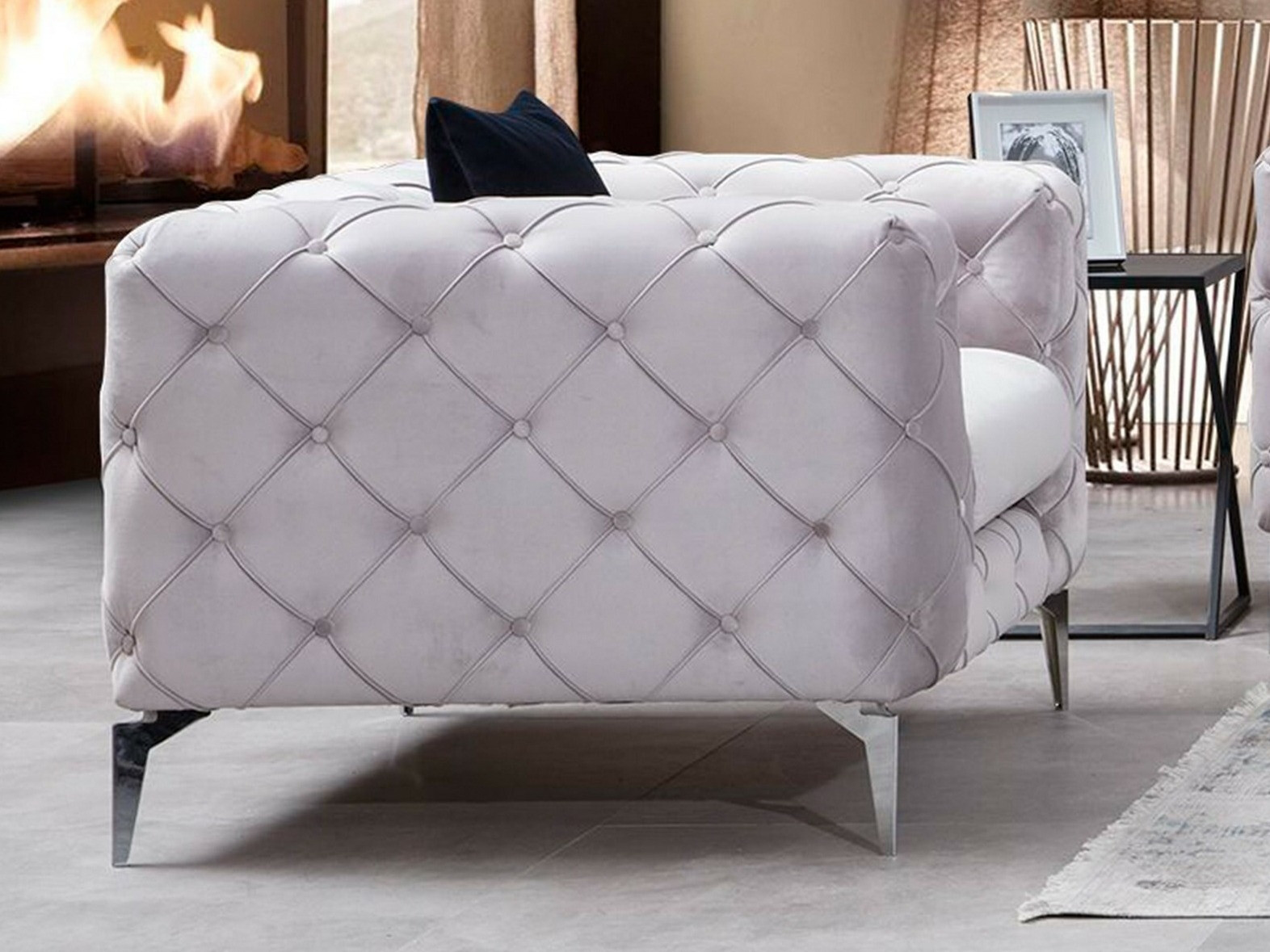 Chesterfield fotelis Altadena 358 (Šviesi pilka)
