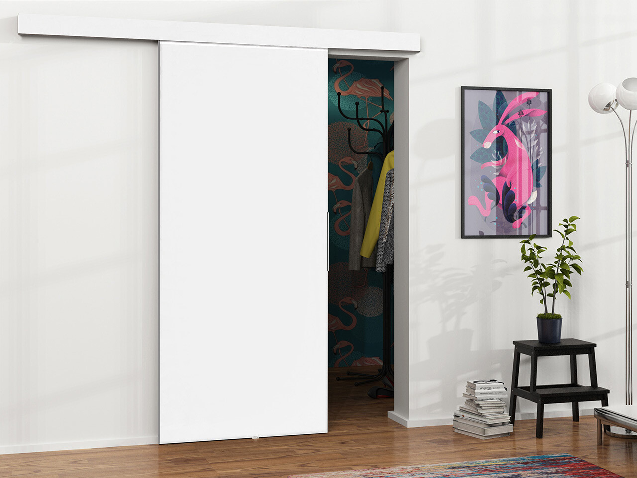 Stumdomos durys su aliuminiais bėgeliais