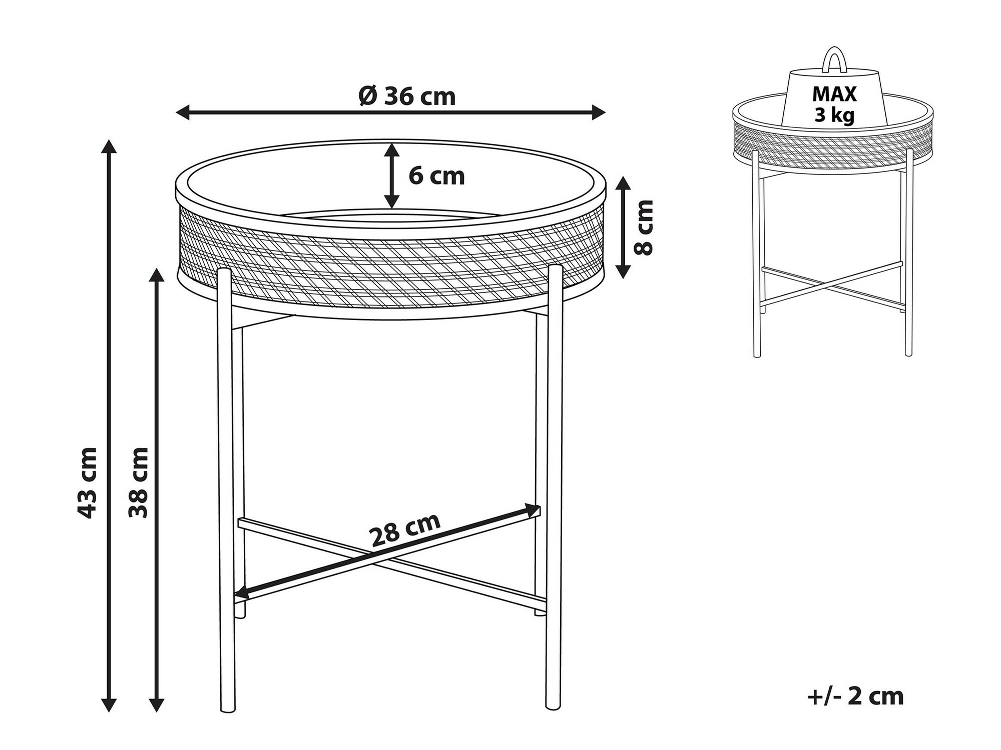 Šoninis staliukas Berwyn 1082
