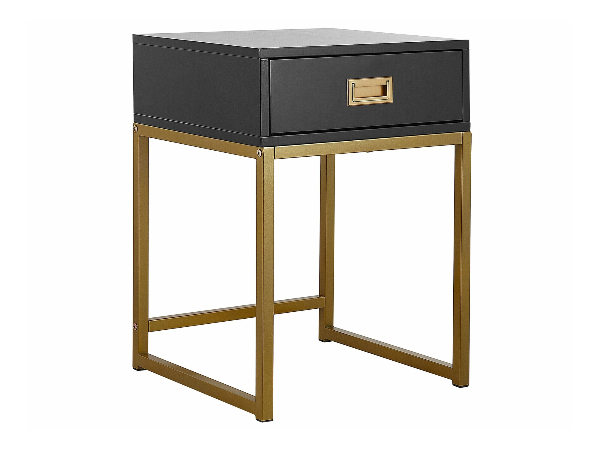 Šoninis staliukas Berwyn 1083 (Juoda + Auksinė)