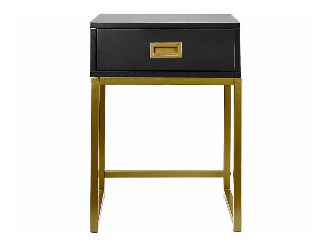 Šoninis staliukas Berwyn 1083 (Juoda + Auksinė)