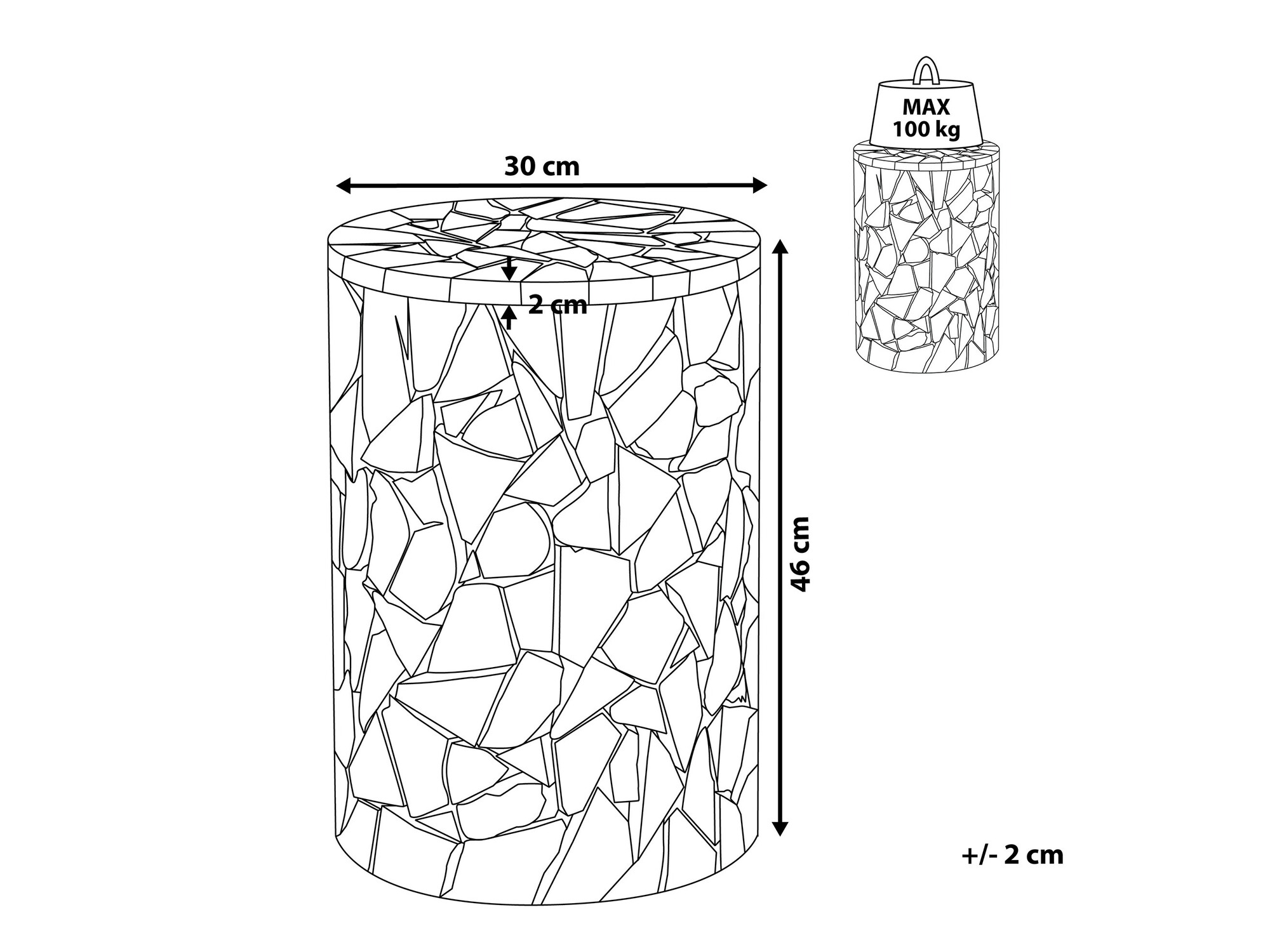 Šoninis staliukas Berwyn 1102