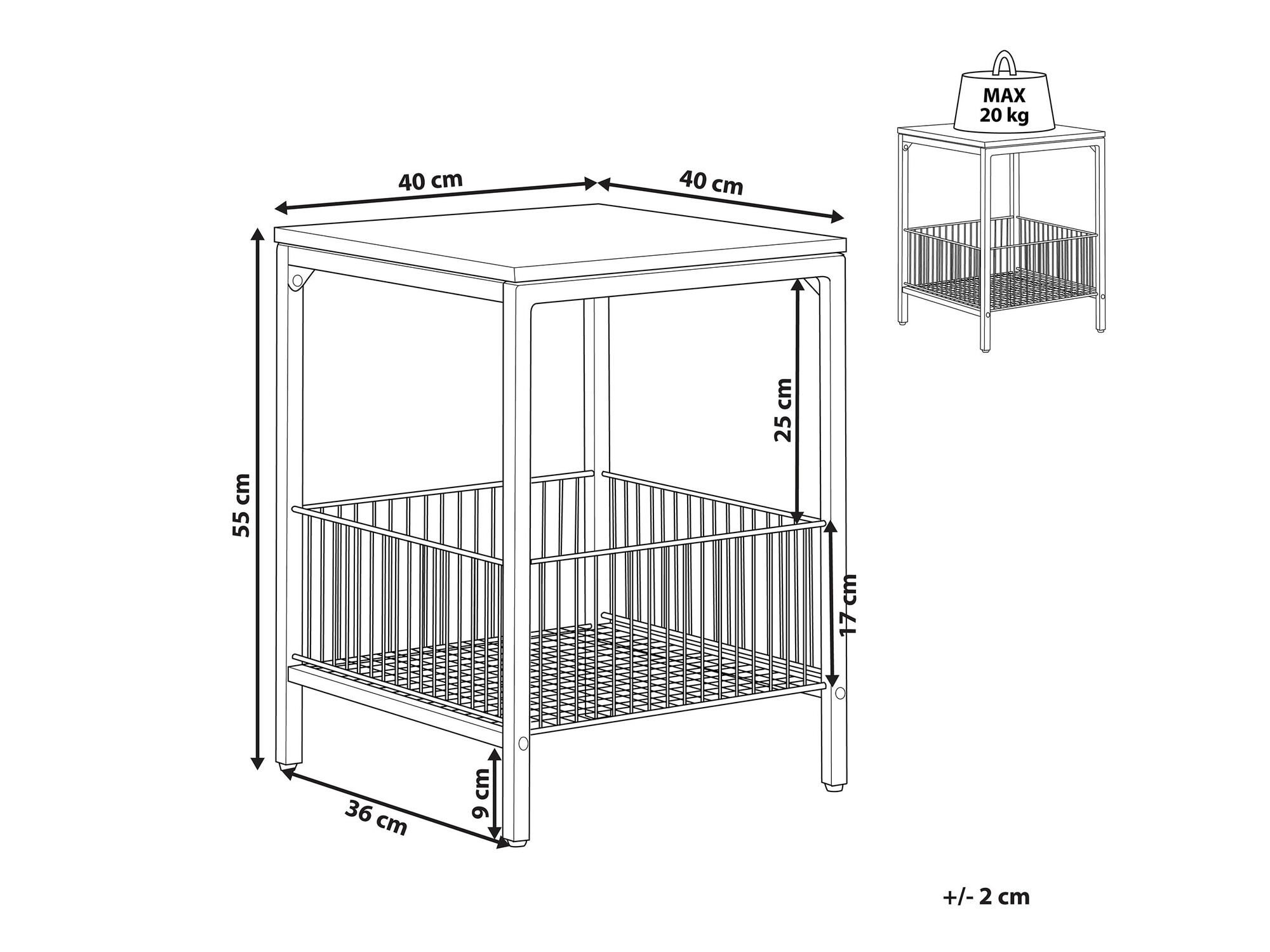 Šoninis staliukas Berwyn 1107