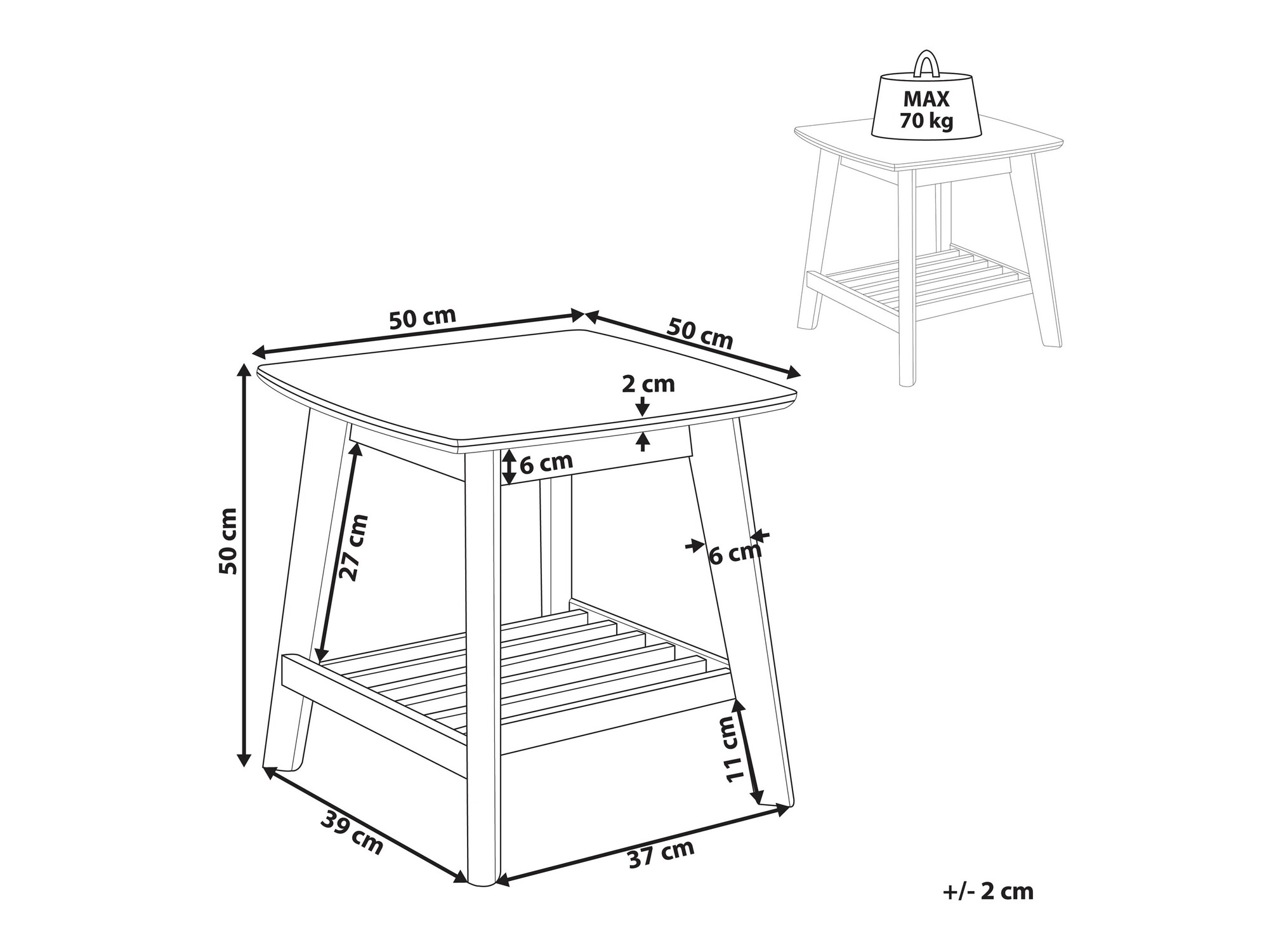 Šoninis staliukas Berwyn 1200