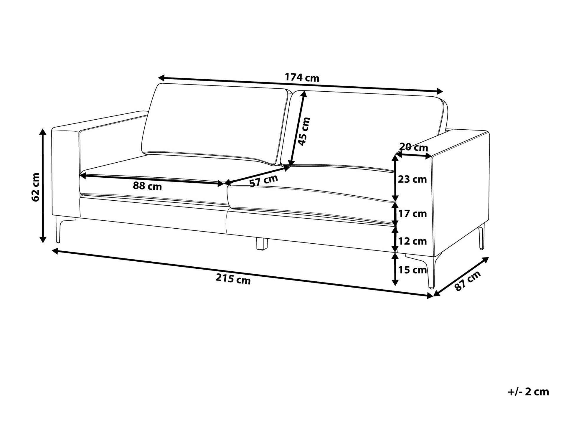 Sofa Berwyn 1261 (Žalia)