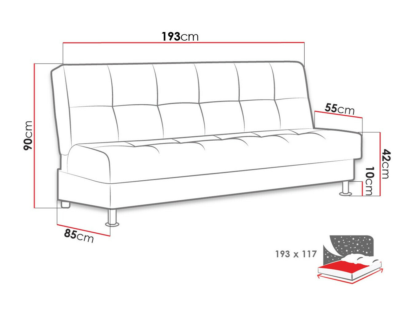 Sofa lova Columbus 210