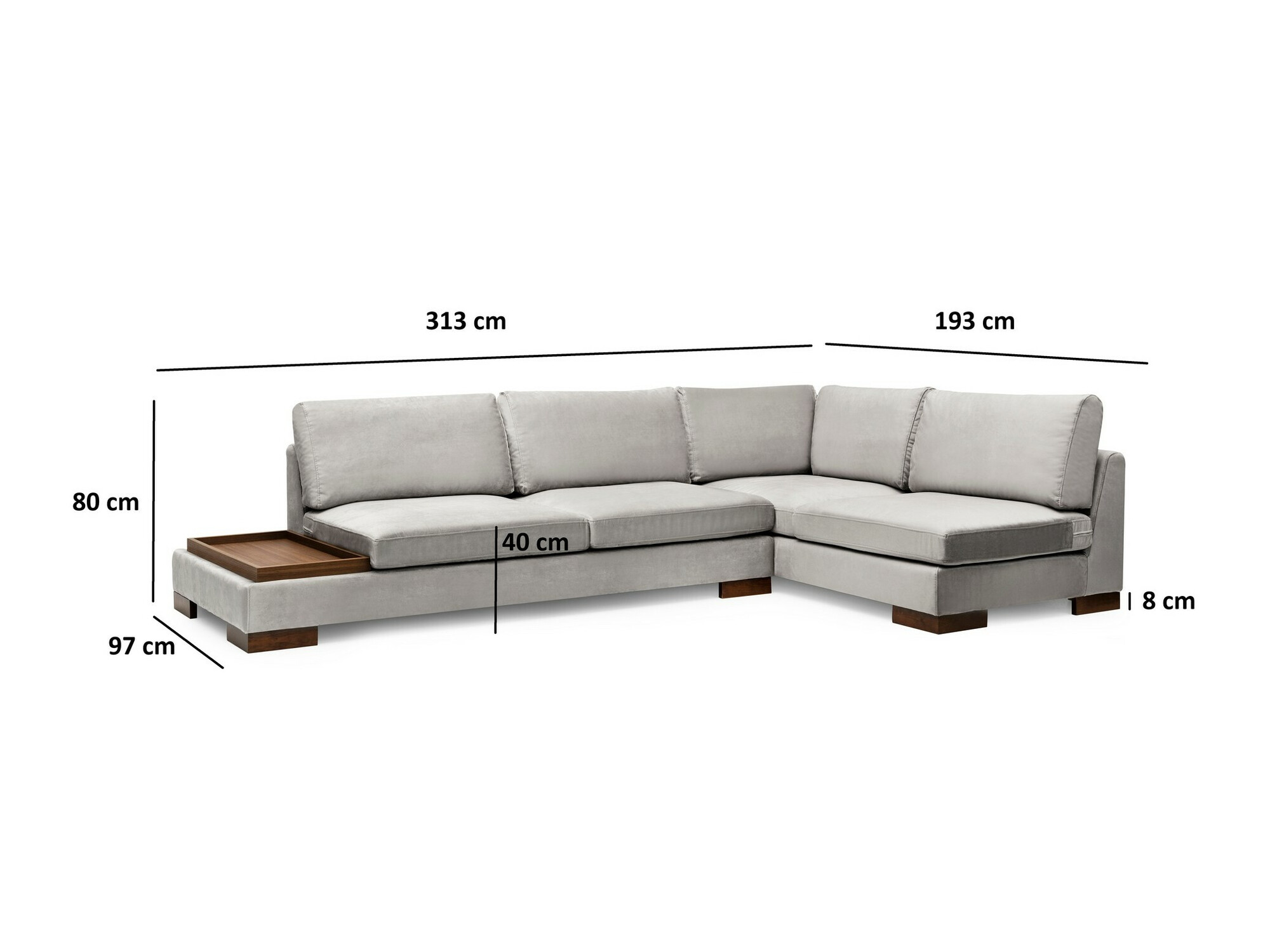 Minkštas kampas Altadena 448 (Pilka)