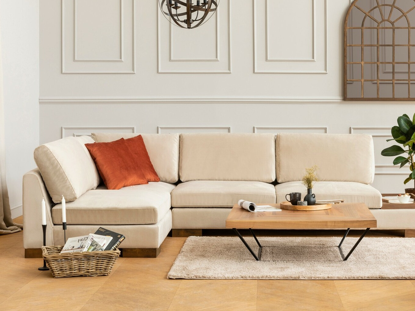 Minkštas kampas Altadena 448 (Smėlinė)