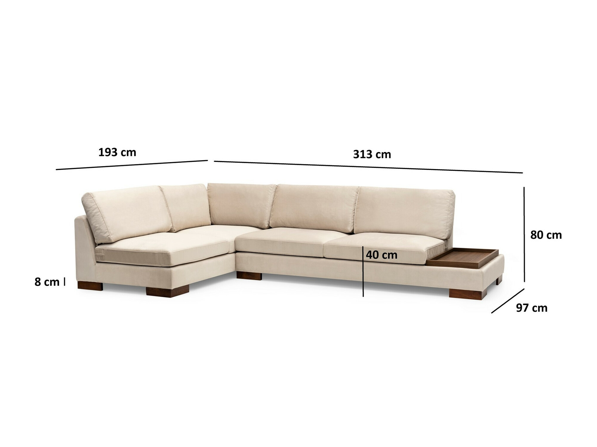 Minkštas kampas Altadena 448 (Smėlinė)