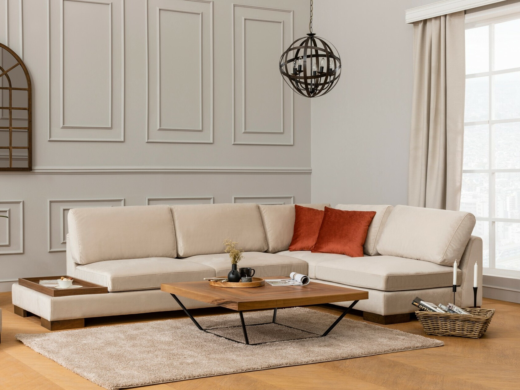 Minkštas kampas Altadena 448 (Smėlinė)