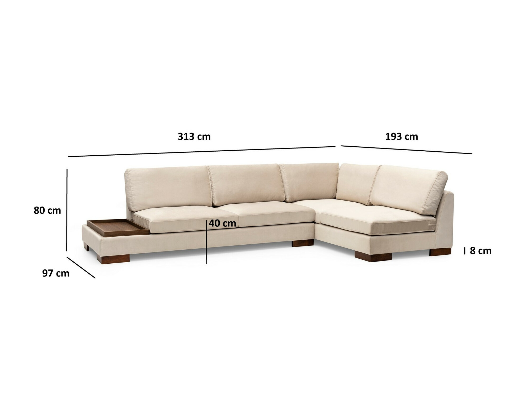 Minkštas kampas Altadena 448 (Smėlinė)