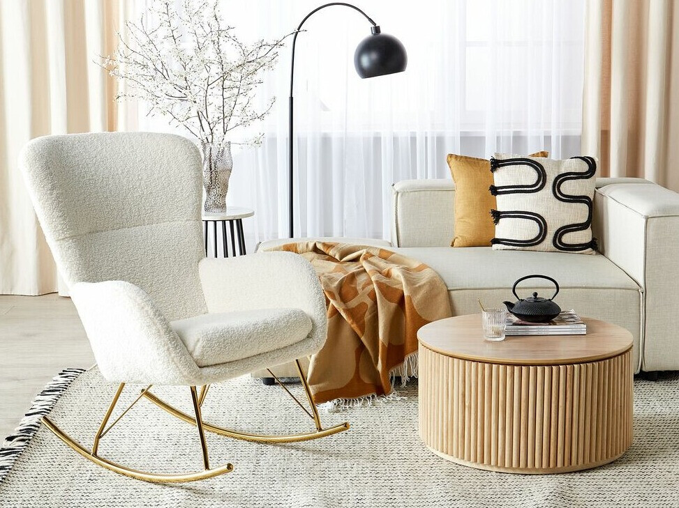 Supama kėdė Berwyn 1434 (Balta + Auksinė)