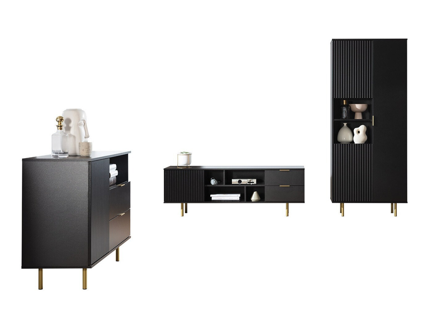 Svetainės komplektas Decus II (Juoda)