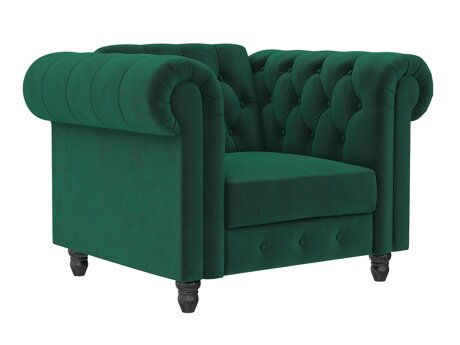 Chesterfield fotelis Tulsa 630 (Tamsi žalia)