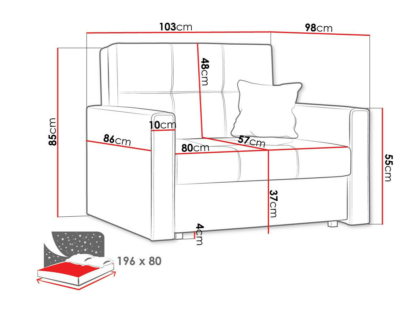 Fotelis Columbus 104 (Alova 04 + Alova 46)