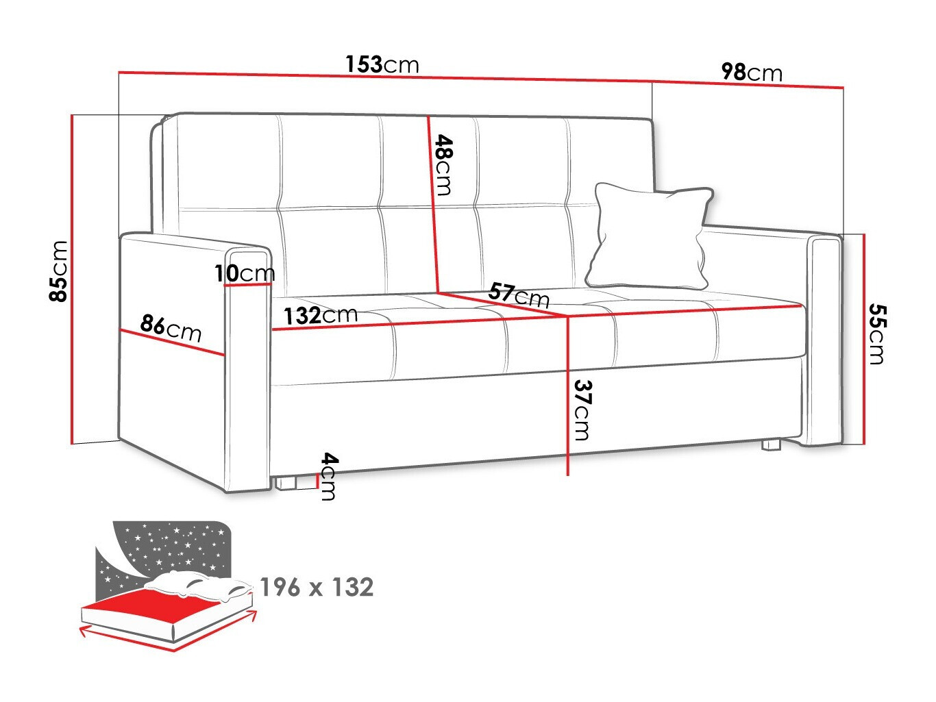 Sofa lova Columbus 106 (Spirit 03)