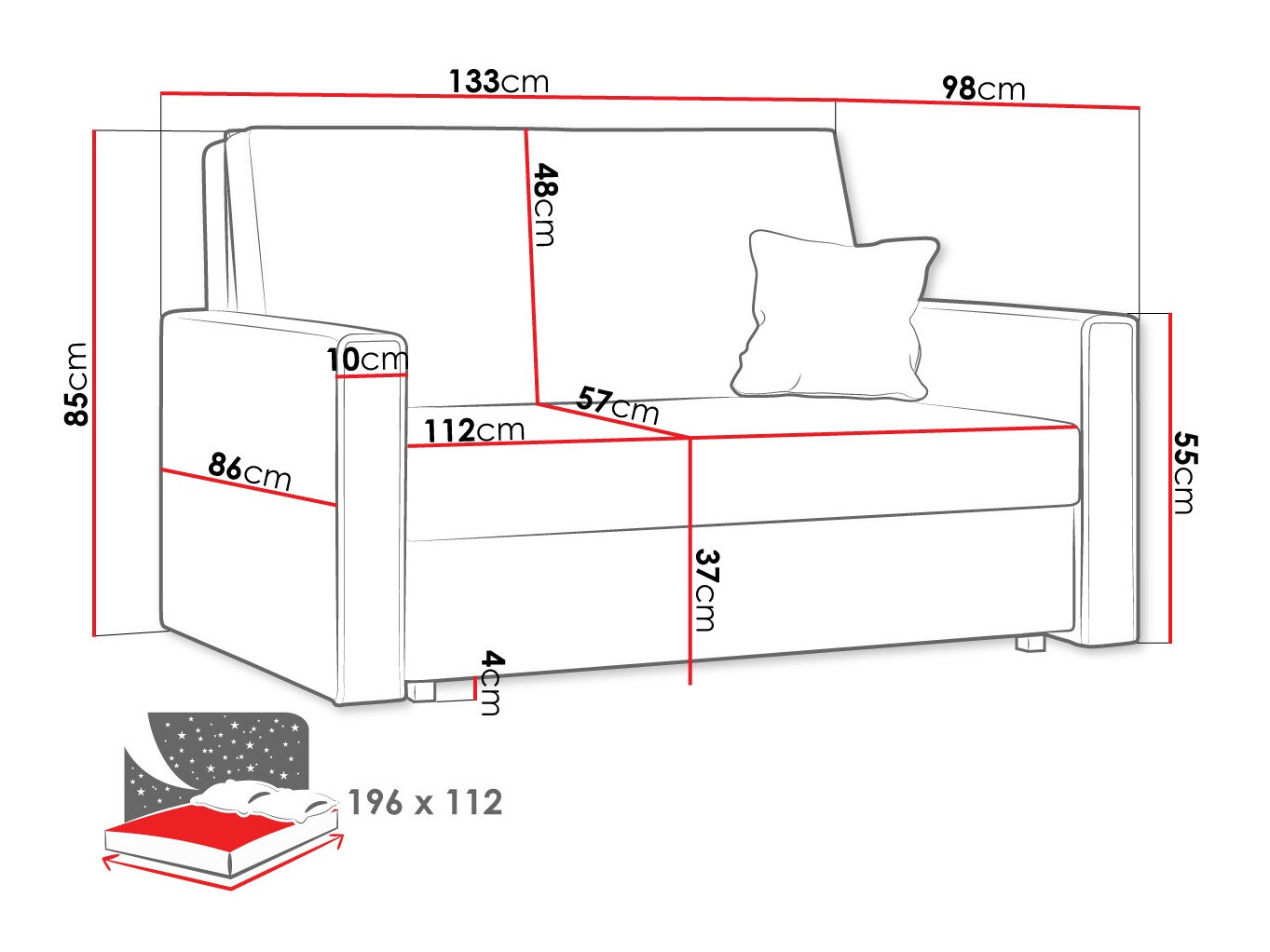 Sofa lova Morel II (Poso 100)